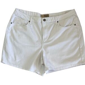 Hybrid & Company Womens White Denim Bermuda Jean Shorts Butt Lifter Size 20